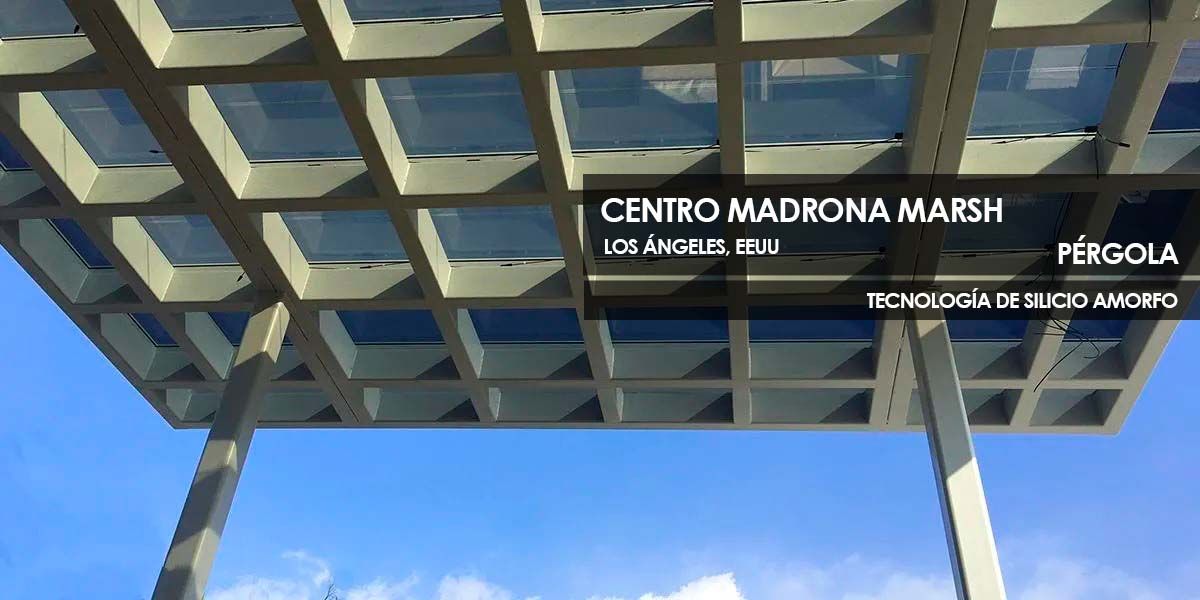 Pérgola Fotovoltaica de Silicio Amorfo en el Centro Madrona Marsh de Onyx Solar