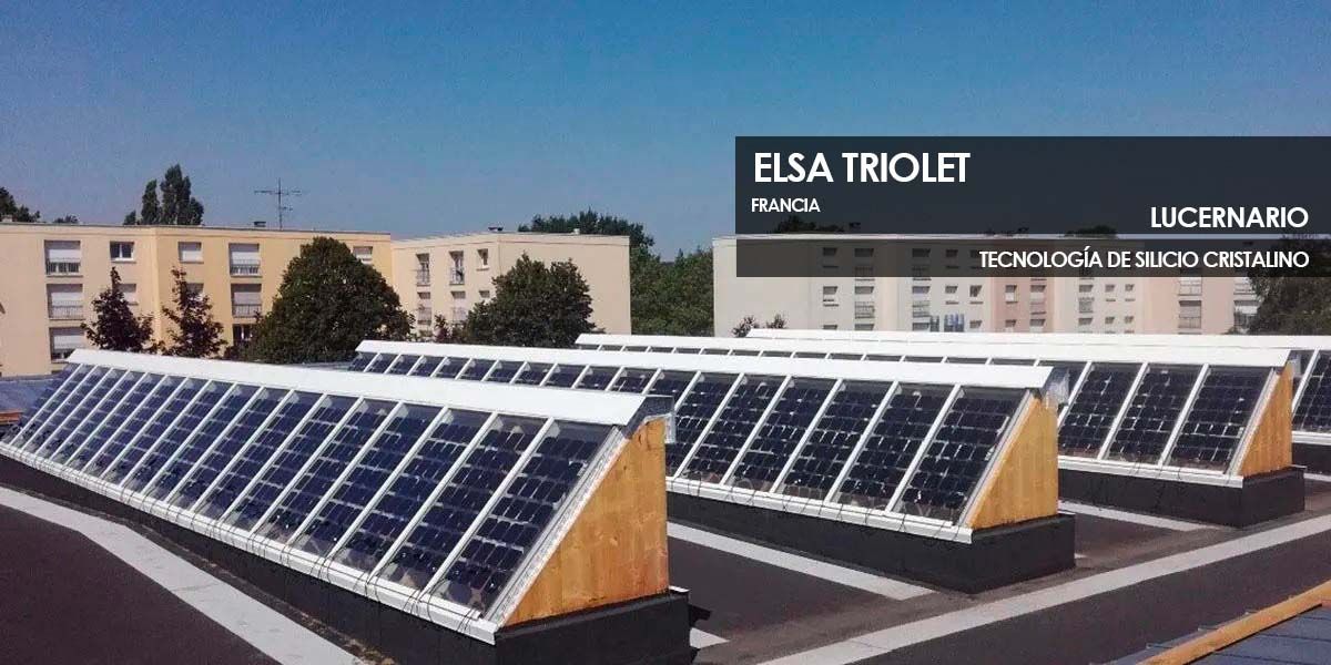Lucernario del Instituto Elsa Triolet construido con vidrio fotovoltaico de silicio cristalino fabricado por Onyx Solar