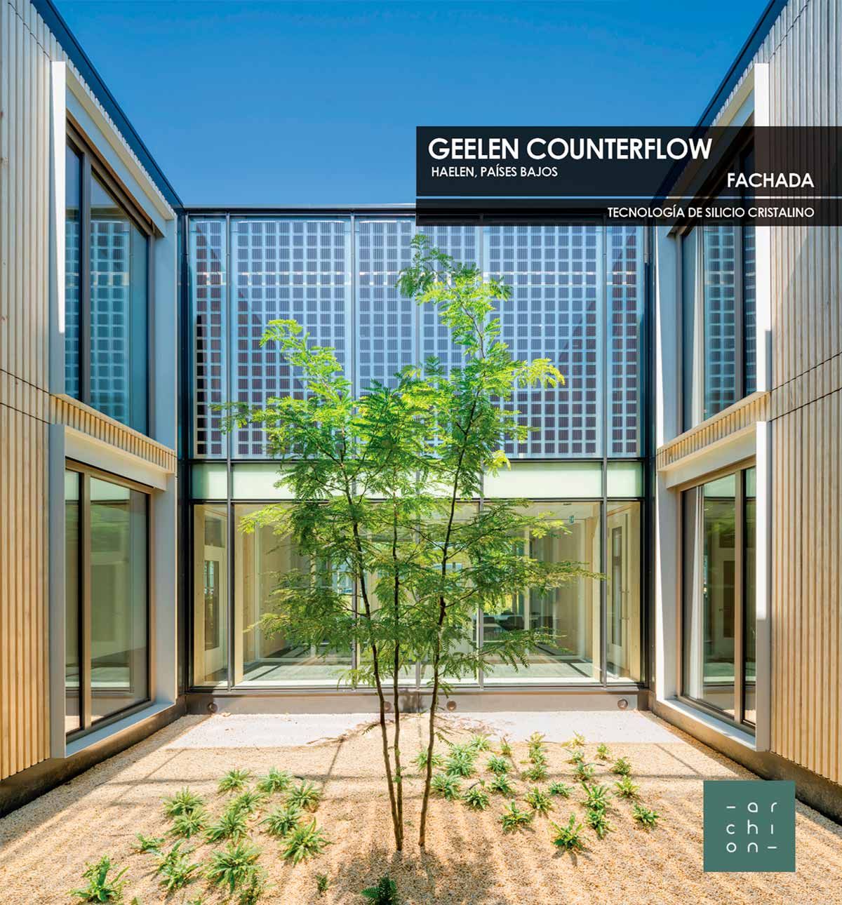 Fachada Geelen Counterflow construida con vidrio fotovoltaico de silicio cristalino fabricado por Onyx Solar