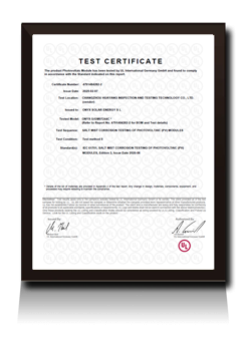Certificación del Vidrio Fotovoltaico de Tecnología de Silicio Amorfo de Onyx Solar