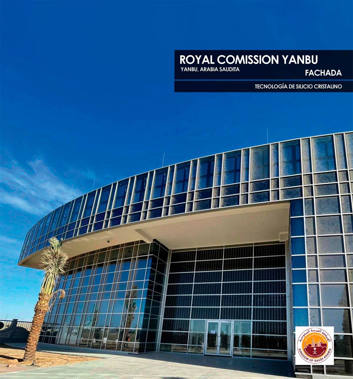 Fachada Royal Commision Yanbu construida con vidrio fotovoltaico de silicio cristalino fabricado por Onyx Solar