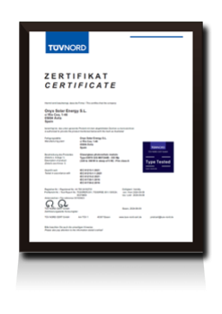 Certificado de Fuego Clase A IEC 61215:2021 y IEC 61730:2016