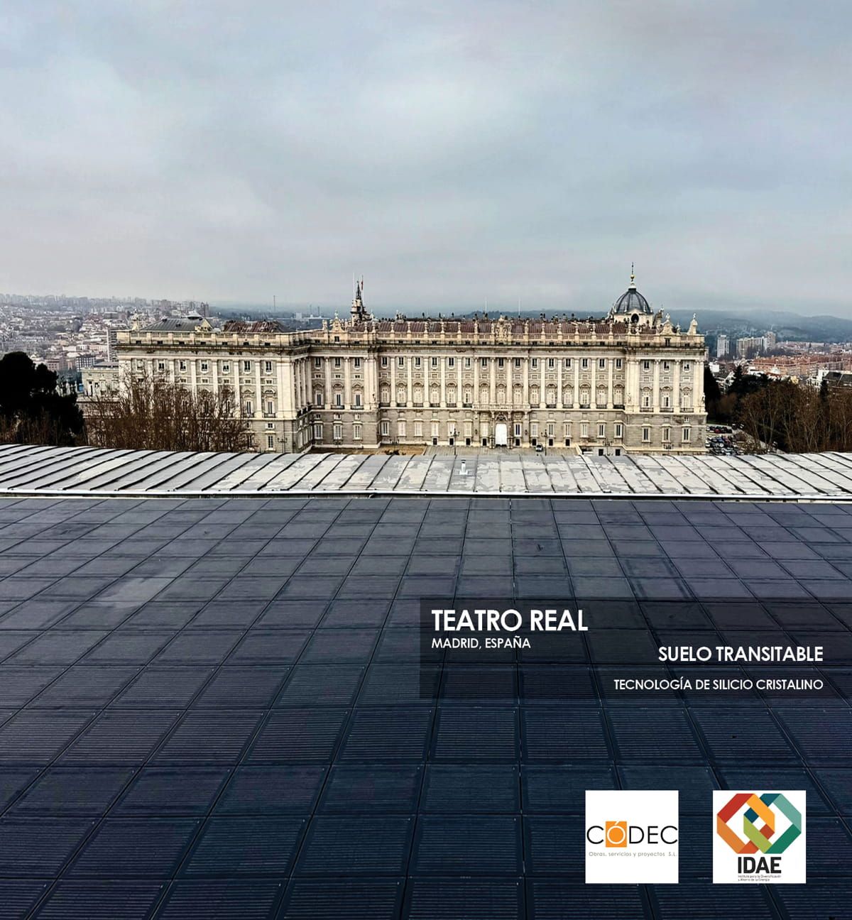 Suelo transitable fotovoltaico en el Teatro Real fabricado con Vidrio Fotovoltaico con tecnología de Silicio Cristalino de Onyx Solar