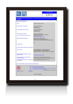 Certificado IEC 61730 de Vidrio Amorfo