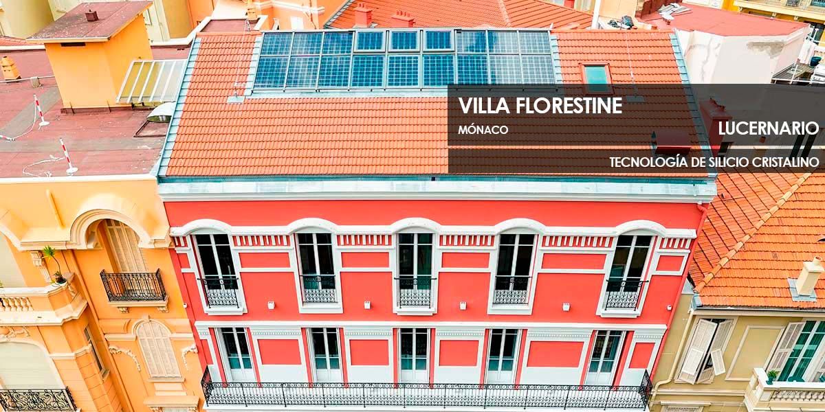 Lucernario en Villa Florestine que incorpora vidrio fotovoltaico de silicio cristalino de Onyx Solar